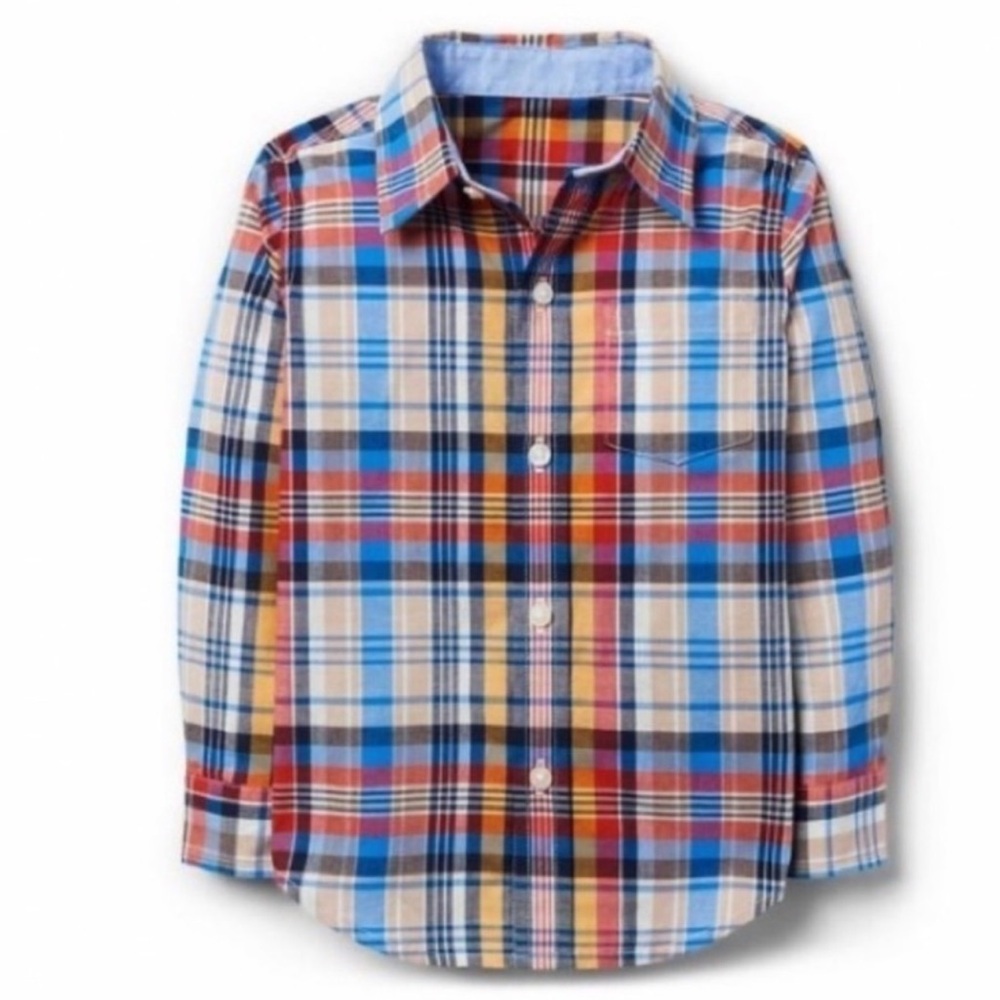 Janie and Jack Multicolor Plaid Button Down Shirt